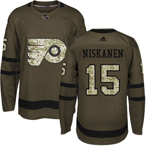 Adidas Flyers #15 Matt Niskanen Green Salute to Service Stitched Youth NHL Jersey